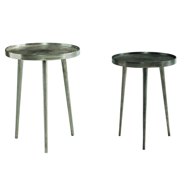 Bernhardt Bernhardt Satin Nickel & Graphite Nesting Tables Set Of 2 — Cast Aluminum Modern Industrial Accent 379158