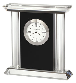 Hekman Furniture 645745 Colonnade Tabletop Clock - Elegant Optical Crystal & Black Glass Design With Roman Numerals  Colonnade Tabletop Clock 645745