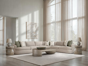 Bernhardt Bernhardt Jules Sectional With Sculpted Curved Silhouette, Plush Seating And Tailored Pillows For Luxe Comfort - Made to Order Beige 144" W x 112.5" D x 31.25" H K2086