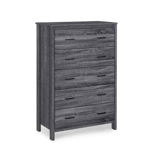 English Elm Christopher Knight Home® - Toolless 5-Drawer Chest with Faux Wood Finish, Moisture-Resistant MDF, Sleek Bar Handles, Compact Storage DARK GREY 72039.00SONGRY