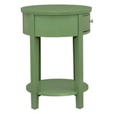 Homelegance By Top-Line Hardin 1-Drawer Oval End Table Green Veneer