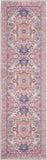 Nourison Passion PSN20 Machine Made Power-loomed Floral Border Indoor Only Bohemian  Rug Light Grey,Pink, Grey and Pink 100% Polypropylene 99446486806