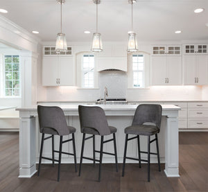 English Elm Steve Silver - Sarah Mid-Century Barstool Brown - Commercial-Grade Wood & Steel, 275 lb Capacity, No Assembly Required B081P157800