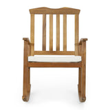 Christopher Knight Home® - Noble House - Petes Outdoor Acacia Wood Rocking Chair With Cushion