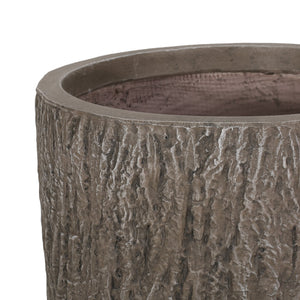 English Elm Mgo Tall Cylindrical Outdoor Planter Textured Column Style for Patio or Garden 73363.00