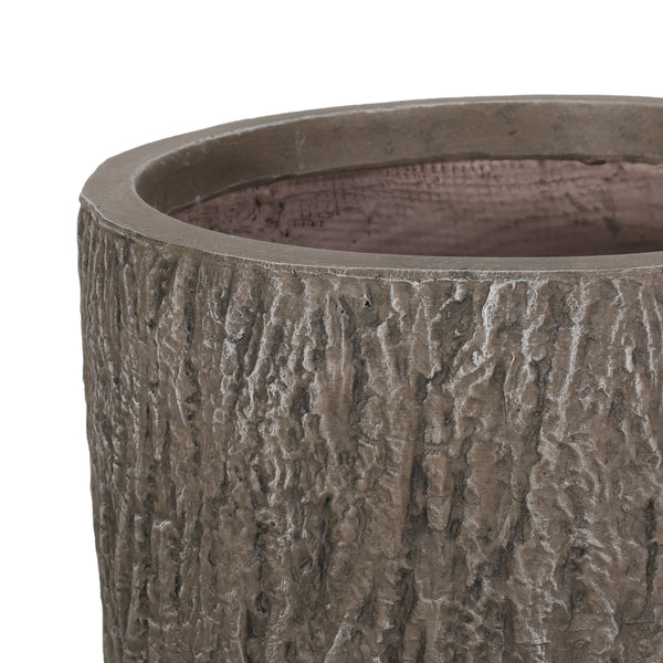 English Elm Mgo Tall Cylindrical Outdoor Planter Textured Column Style for Patio or Garden 73363.00