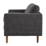 Homelegance By Top-Line Jeriah Mid-Century Tapered Leg Loveseat with Pillows Black Polyester