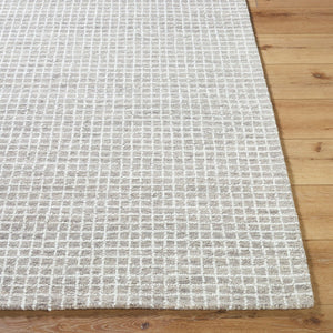 Livabliss Andreas Hand Tufted Wool Area Rug Low Pile Artisan Weave for Living and Dining Rooms Ivory, Dove Gra 6' x 9' VVAN2302-69