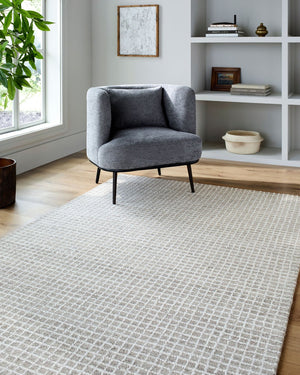 Livabliss Andreas Hand Tufted Wool Area Rug Low Pile Artisan Weave for Living and Dining Rooms Ivory, Dove Gra 6' x 9' VVAN2302-69