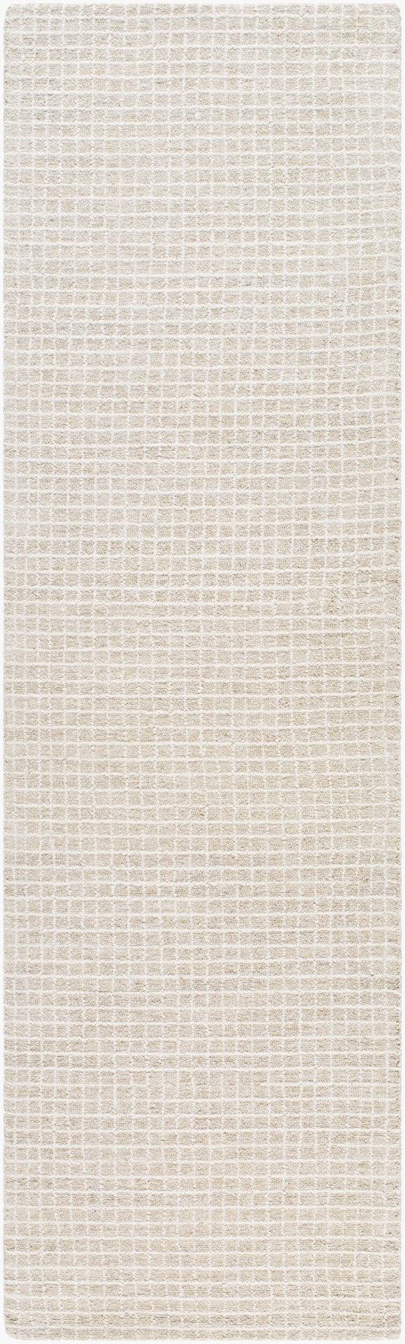 Livabliss Andreas Hand Tufted Wool Area Rug Low Pile Artisan Crafted for Living and Dining Rooms Ivory, Pearl 3' x 10' VVAN2303-310