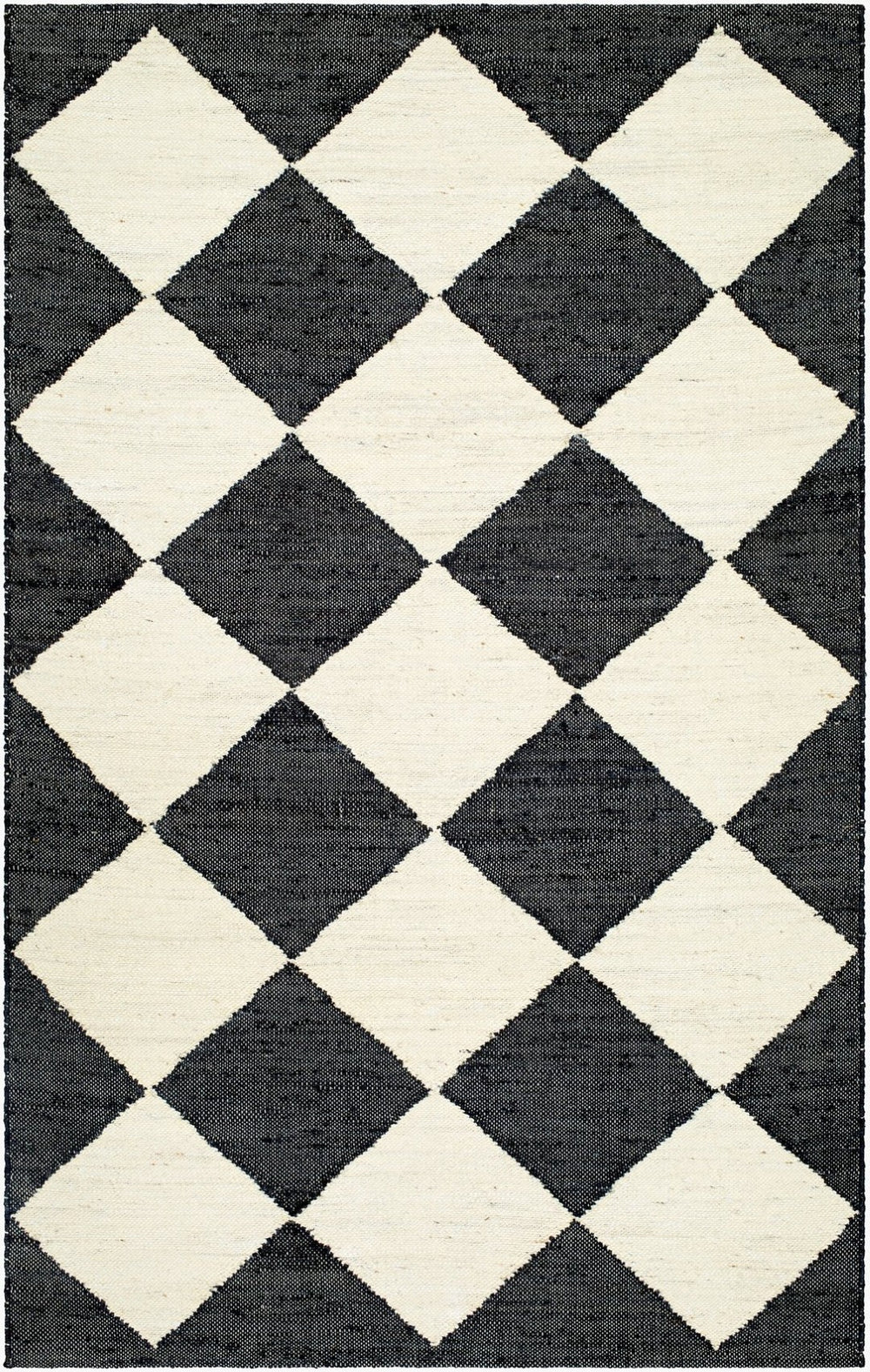 Livabliss Antho Handwoven Jute Flatweave Accent Rug Bold Diamond Pattern for Entryways Charcoal, Ivory 2' x 3' VVAT2300-23