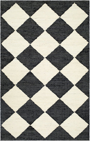 Livabliss Antho Handwoven Jute Flatweave Accent Rug Bold Diamond Pattern for Entryways Charcoal, Ivory 2' x 3' VVAT2300-23