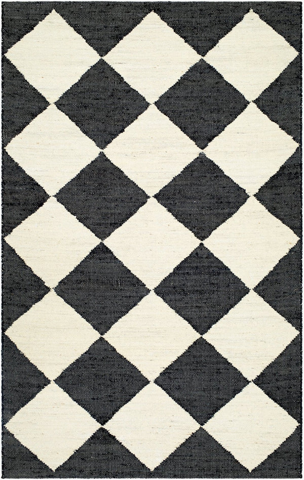 Livabliss Antho Handwoven Jute Flatweave Accent Rug Bold Diamond Pattern for Entryways Charcoal, Ivory 2' x 3' VVAT2300-23