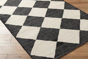 Livabliss Antho Handwoven Jute Flatweave Accent Rug Bold Diamond Pattern for Entryways Charcoal, Ivory 2' x 3' VVAT2300-23