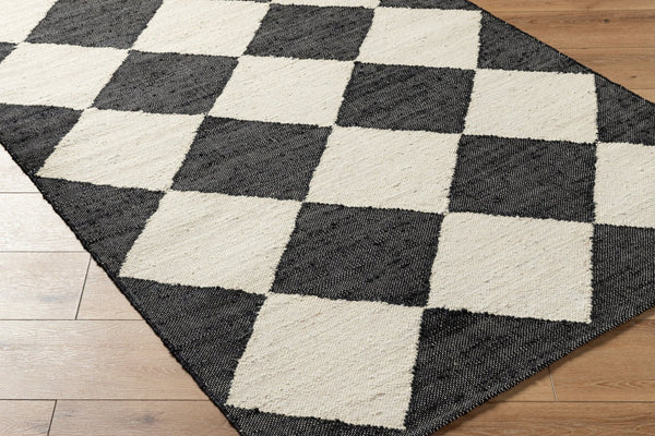Livabliss Antho Handwoven Jute Flatweave Accent Rug Bold Diamond Pattern for Entryways Charcoal, Ivory 2' x 3' VVAT2300-23