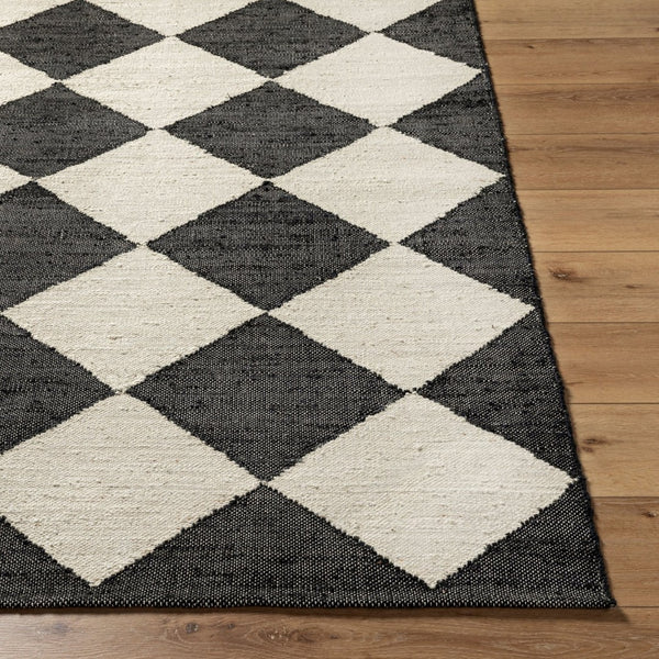 Livabliss Antho Handwoven Jute Flatweave Accent Rug Bold Diamond Pattern for Entryways Charcoal, Ivory 2' x 3' VVAT2300-23