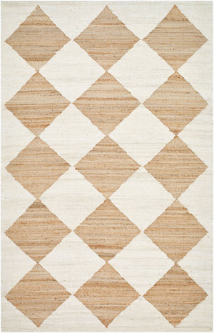 Livabliss Antho Handwoven Jute Flatweave Rug with Diamond Pattern for Entryways and Bohemian Spaces Ivory, Sandston 2' x 3' VVAT2301-23