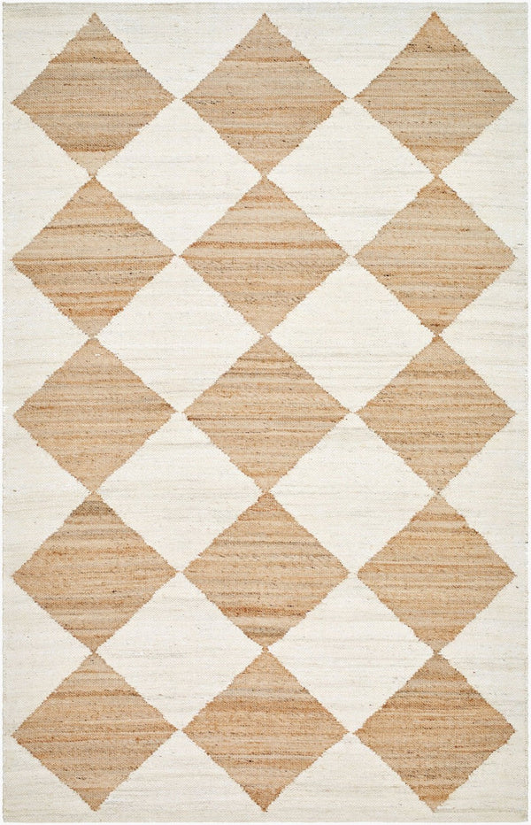 Livabliss Antho Handwoven Jute Flatweave Rug with Diamond Pattern for Entryways and Bohemian Spaces Ivory, Sandston 2' x 3' VVAT2301-23