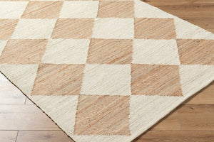 Livabliss Antho Handwoven Jute Flatweave Rug with Diamond Pattern for Entryways and Bohemian Spaces Ivory, Sandston 2' x 3' VVAT2301-23