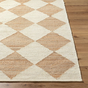 Livabliss Antho Handwoven Jute Flatweave Rug with Diamond Pattern for Entryways and Bohemian Spaces Ivory, Sandston 2' x 3' VVAT2301-23