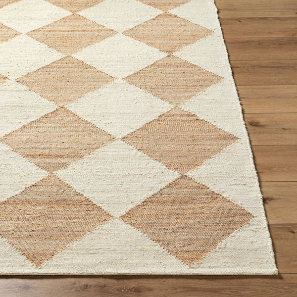 Livabliss Antho Handwoven Jute Flatweave Rug with Diamond Pattern for Entryways and Bohemian Spaces Ivory, Sandston 2' x 3' VVAT2301-23