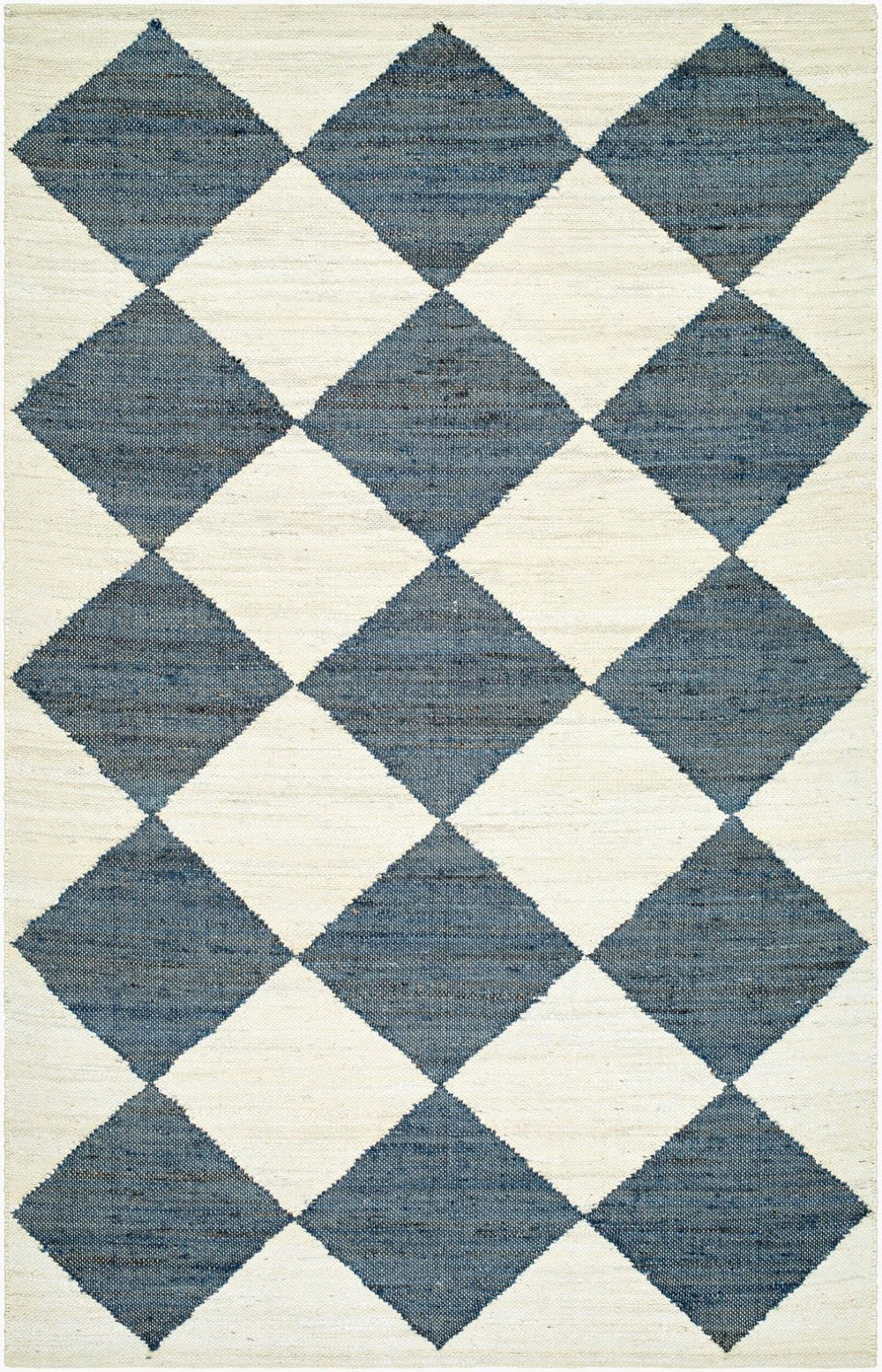 Livabliss Antho Handwoven Jute Flatweave Rug Bold Diamond Pattern for Entryway or Hallway Ivory, Slate Gr 5' x 7'6" VVAT2302-576