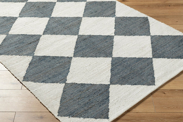 Livabliss Antho Handwoven Jute Flatweave Rug Bold Diamond Pattern for Entryway or Hallway Ivory, Slate Gr 5' x 7'6" VVAT2302-576