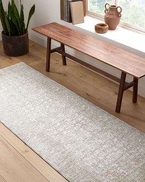 Livabliss Beth Filigree Vintage Area Rug Machine Woven Polyester for Living or Dining Rooms Cream, Light Sa 2'7" x 10' VVBE2300-2710