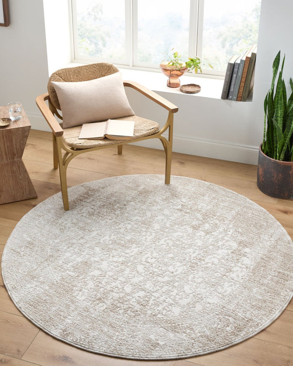 Livabliss Beth Filigree Vintage Area Rug Machine Woven Polyester for Living or Dining Rooms Cream, Light Sa 9' x 12'2" VVBE2300-9122