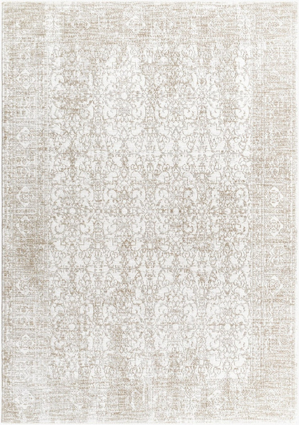 Livabliss Beth Filigree Vintage Area Rug Machine Woven Polyester for Living or Dining Rooms Cream, Light Sa 2'7" x 10' VVBE2300-2710