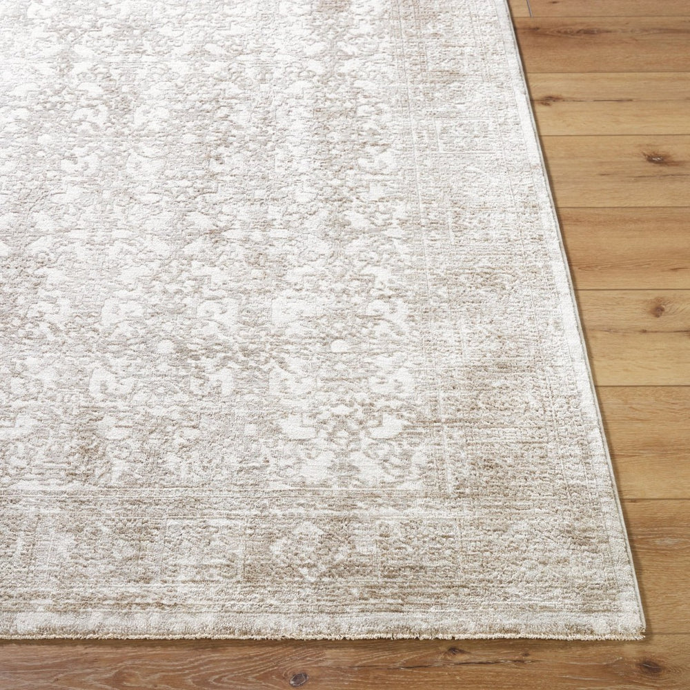 Livabliss Beth Filigree Vintage Area Rug Machine Woven Polyester for Living or Dining Rooms Cream, Light Sa 2'7" x 10' VVBE2300-2710