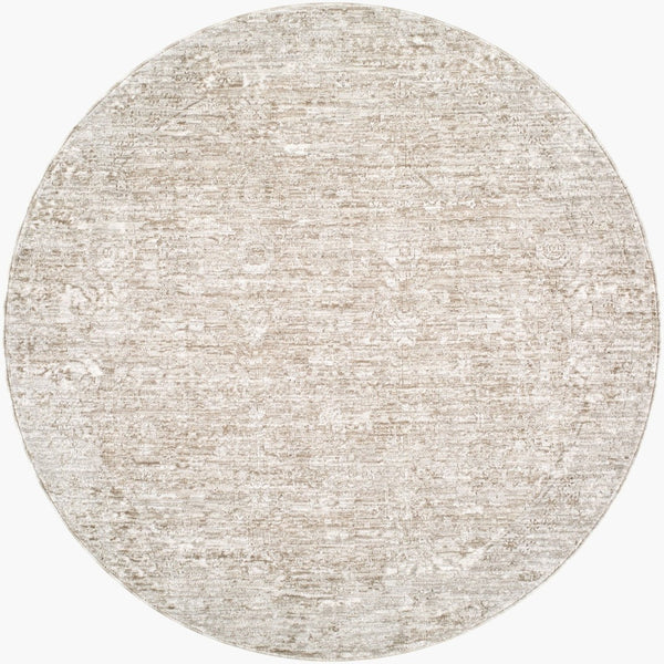 Livabliss Beth Floral Motif Machine Woven Polyester Area Rug for Living and Dining Rooms Cream, Light Sa 7'10" x 7'10" VVBE2301-710RD
