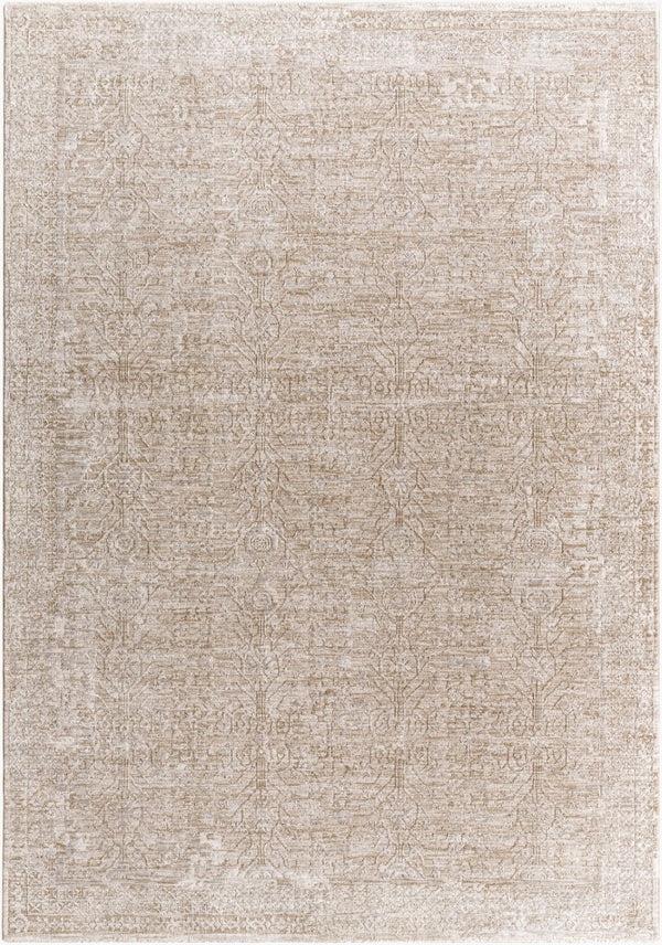 Livabliss Beth Floral Motif Machine Woven Polyester Area Rug for Living and Dining Rooms Cream, Light Sa 6'7" x 9'6" VVBE2301-6796