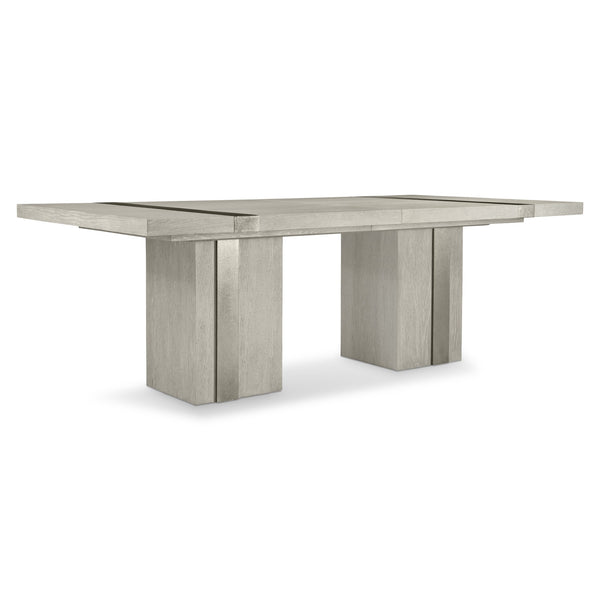 Bernhardt Bernhardt Tempo 90" Dining Table With Wire-Brushed Oak Top, Satin Nickel Metal Band Accents K2134