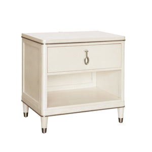 Grace One Drawer Nightstand with USB Port White with Opulent Opal Finish P377140 Pulaski Furniture