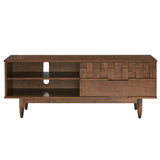 Homelegance By Top-Line Jenna Mid-Century Wood 2-Drawer TV Stand Brown Rubberwood