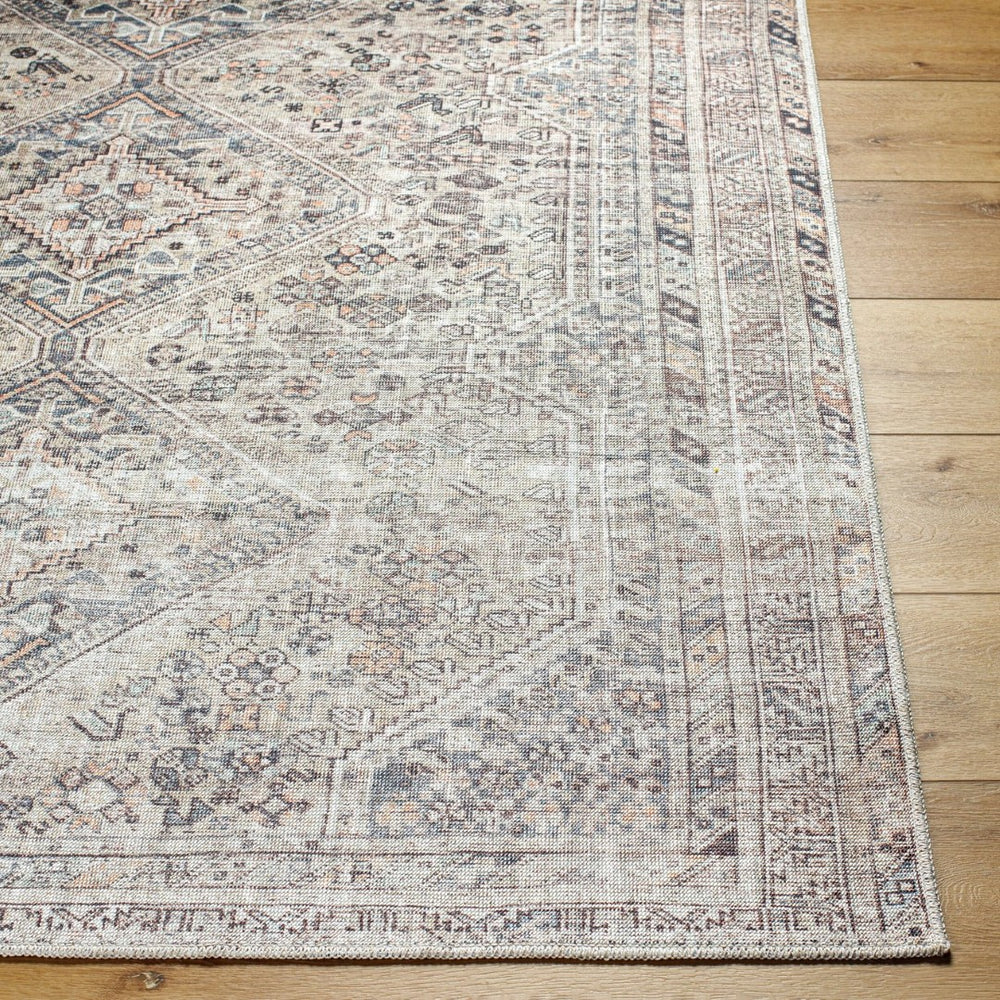 Livabliss Eleni Flatweave Polyester Rug with Diamond Medallion Distressed Vintage Pattern Light Beige, Gr 2' x 2'11" VVEL2301-2211