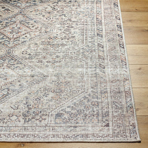 Livabliss Eleni Flatweave Polyester Rug with Diamond Medallion Distressed Vintage Pattern Light Beige, Gr 2' x 2'11" VVEL2301-2211