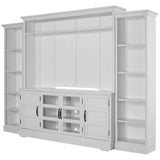 Parker House Shoreham - Effortless White 76 In. TV Console Effortless White Acacia Solids / Birch Veneers SHO#412-EFW