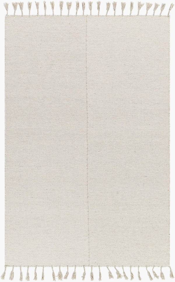 Surya Vivian 2' X 3' Handmade Wool Rug - Bohemian Global Style With Fringe Border For Cozy Living Spaces Cream Wool Vvi2300-23