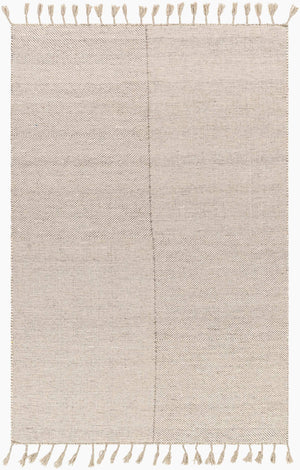 Surya Vivian 2' X 3' Handmade Wool Rug - Bohemian Global Style With Fringe Border For Cozy Living Spaces Cream Wool Vvi2301-576