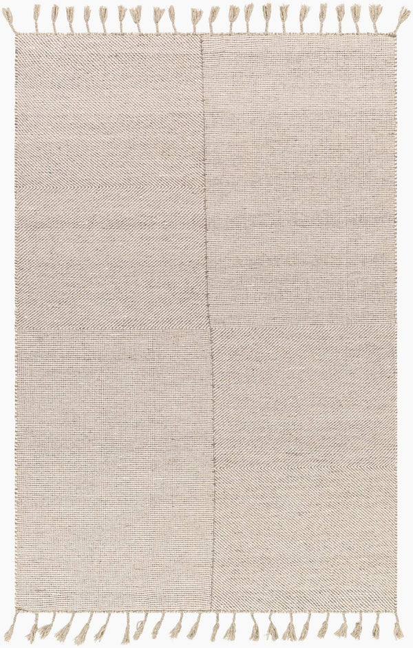 Surya Vivian 2' X 3' Handmade Wool Rug - Bohemian Global Style With Fringe Border For Cozy Living Spaces Cream Wool Vvi2301-576