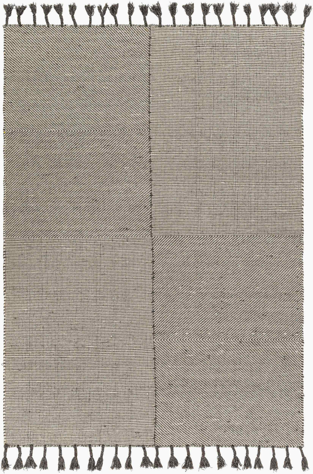 Surya Vivian 2' X 3' Handmade Wool Rug - Bohemian Global Style With Fringe Border For Cozy Living Spaces Off,White Wool Vvi2302-810