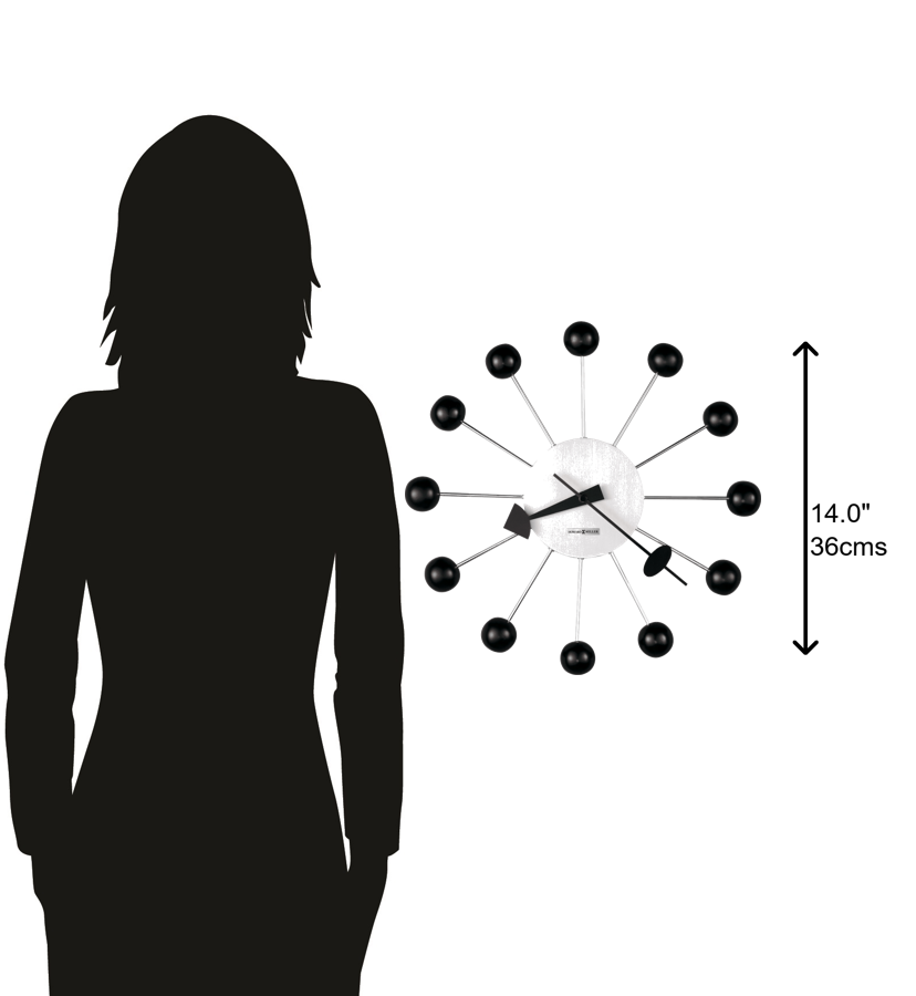 Hekman Furniture 625333 Retro Ball Wall Clock By Howard Miller - Classic Quartz Design For Modern Home Décor  Ball Wall Clock 625333