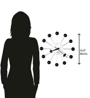 Hekman Furniture 625333 Retro Ball Wall Clock By Howard Miller - Classic Quartz Design For Modern Home Décor  Ball Wall Clock 625333