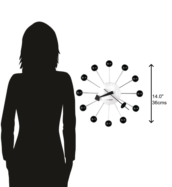 Hekman Furniture 625333 Retro Ball Wall Clock By Howard Miller - Classic Quartz Design For Modern Home Décor  Ball Wall Clock 625333