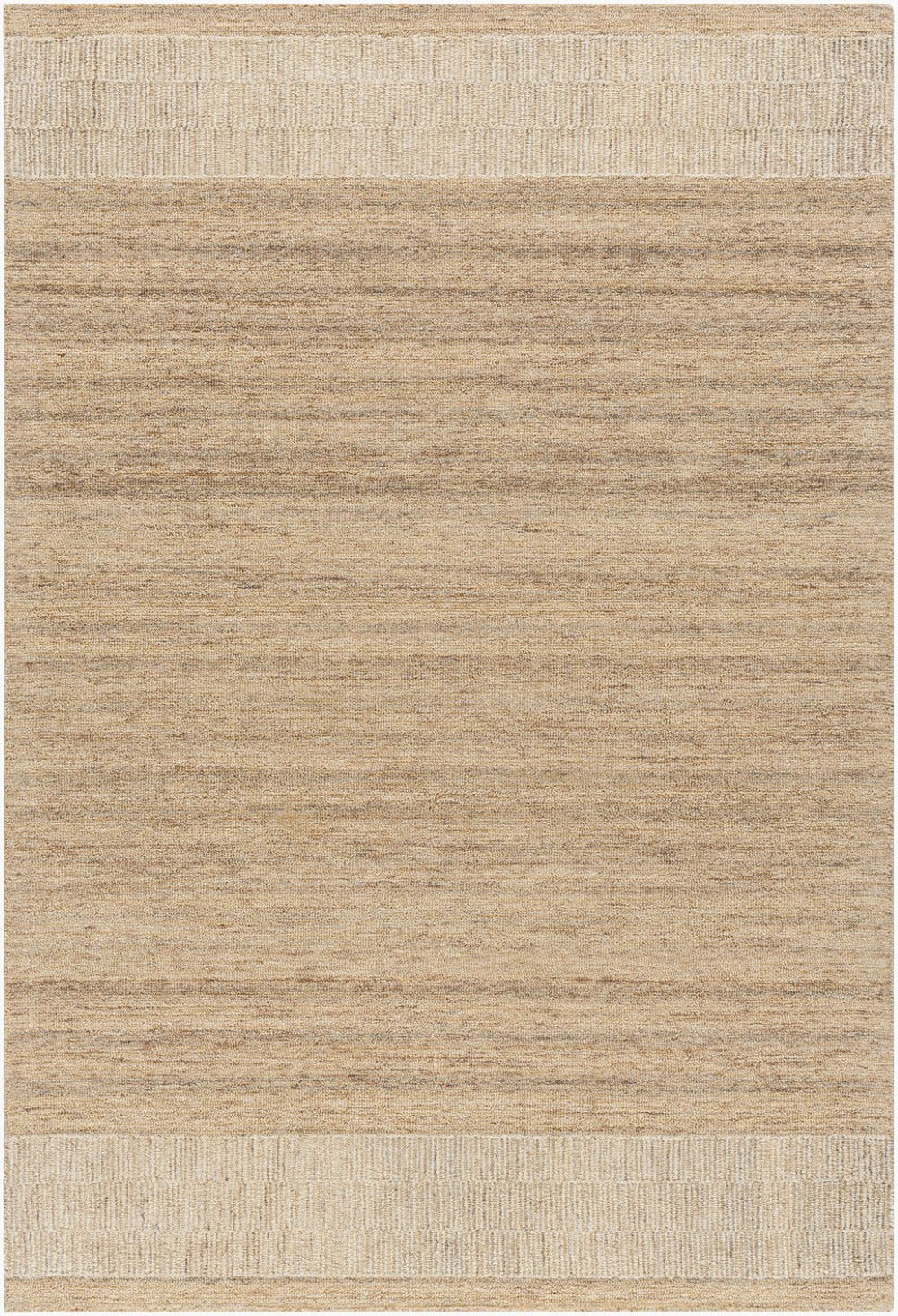 Livabliss Ira Hand Tufted Wool Accent Rug Organic Stone Striations Cream Border Entryway Beige, Sandston 5' x 7'6" VVIR2300-576