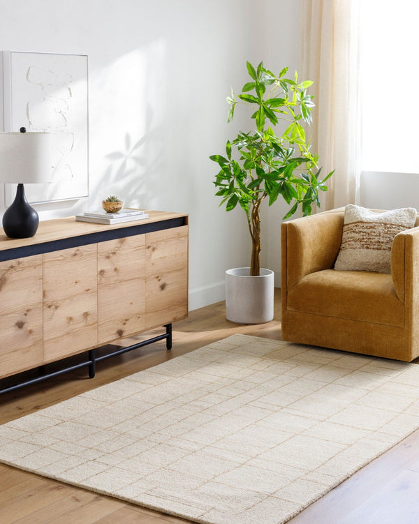 Livabliss Ira Hand Tufted Wool Accent Rug Geometric Golden Wheat Pattern for Entryway or Reading Nook Ivory, Sandston 2' x 3' VVIR2301-23