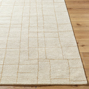 Livabliss Ira Hand Tufted Wool Accent Rug Geometric Golden Wheat Pattern for Entryway or Reading Nook Ivory, Sandston 2' x 3' VVIR2301-23