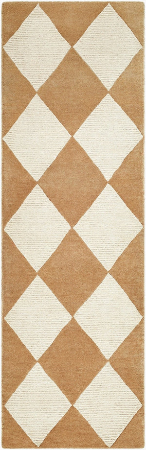 Livabliss Isaac Hand Tufted Wool Accent Rug Art Deco Geometric Pattern for Entryway or Bedroom Tan, Ivory' 2'6" x 8' VVIS2300-268